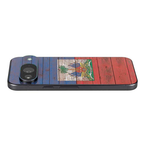 Haiti Flag Dark Wood Google Pixel 9 Skin